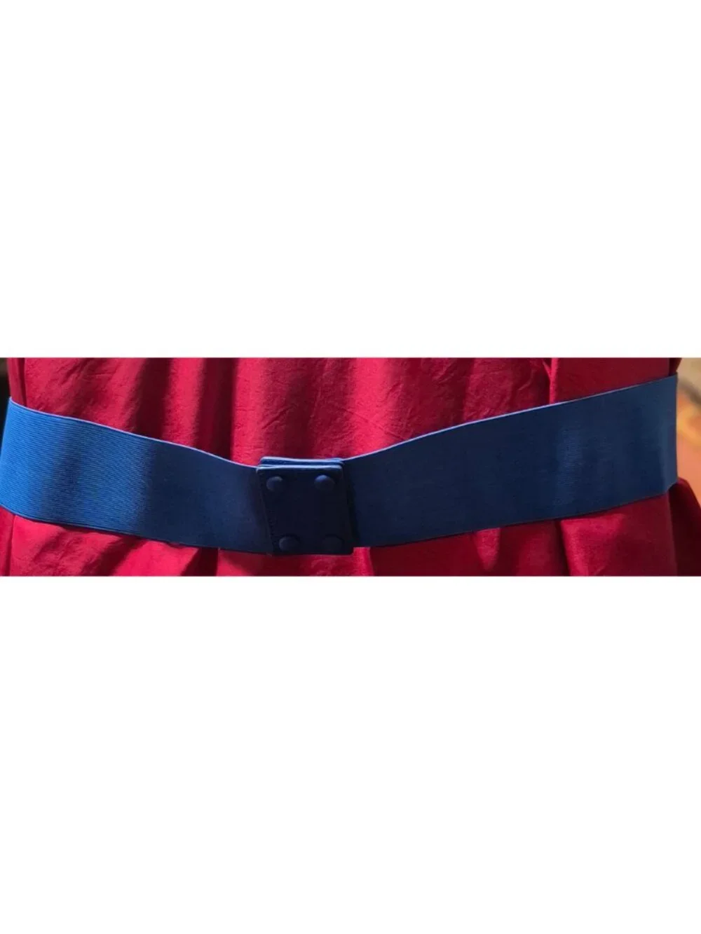 Eloquii Bright Blue Faux Suede Wide Waist Cinching Belt Elastic Back 22/24 EUC